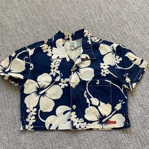 Vintage Lucky Brand Crop Aloha Shirt